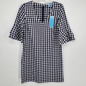 Women's Draper James Gingham Bell Sleeve Dress Size‎ 2 NEW